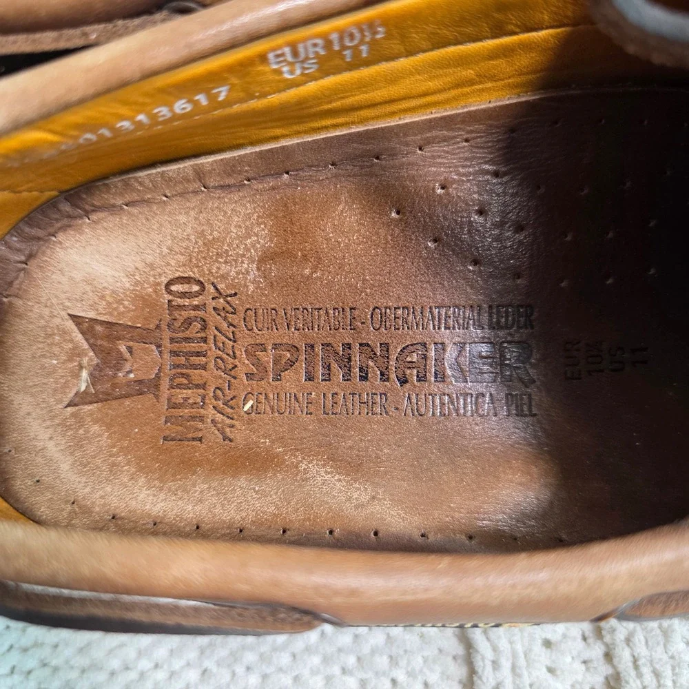 Mephisto Air Relax Spinnaker Boat Shoes Deck Brown Leather Mens 11